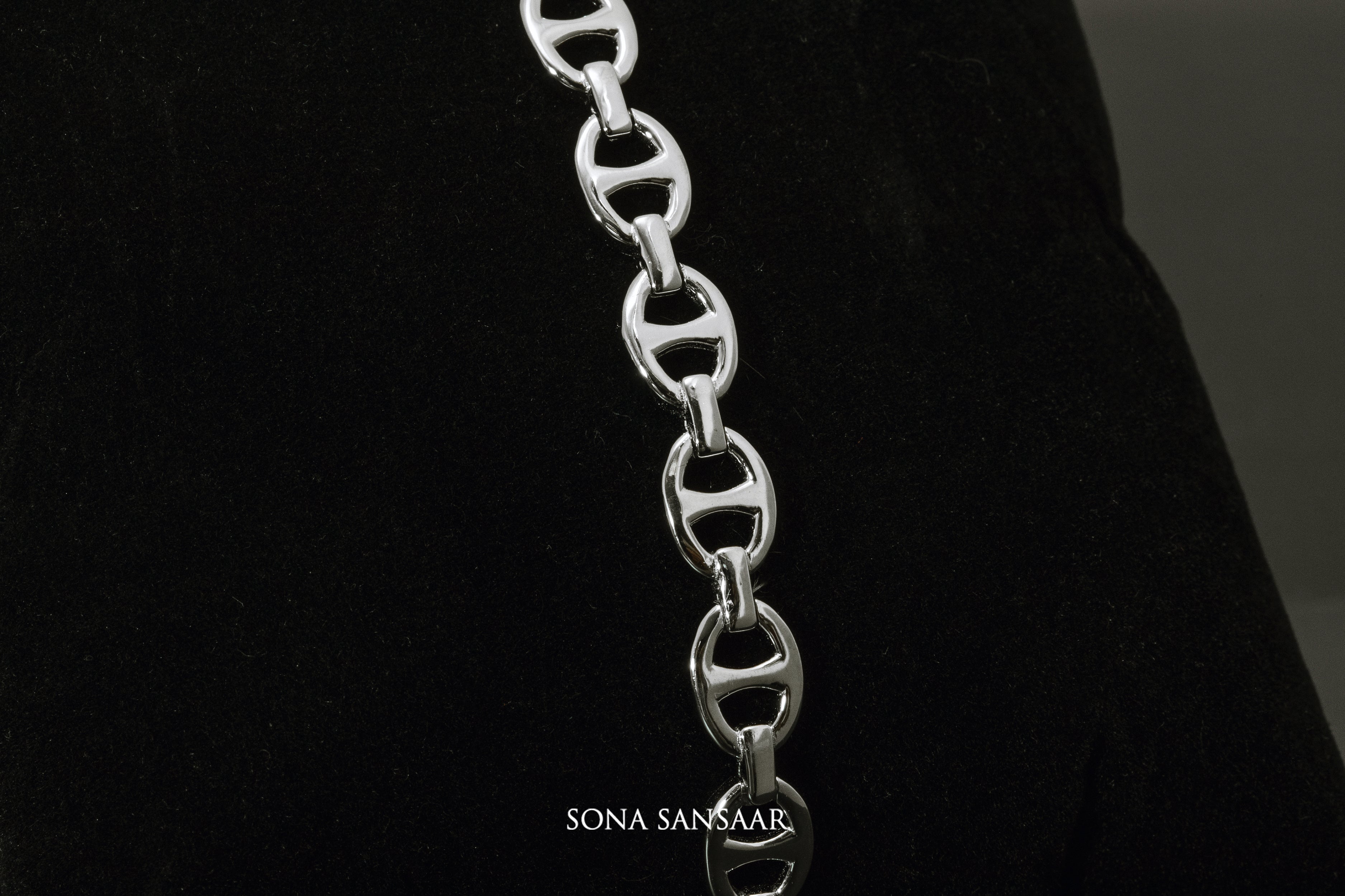 Linkster Sterling Silver Bangle | Sona Sansaar