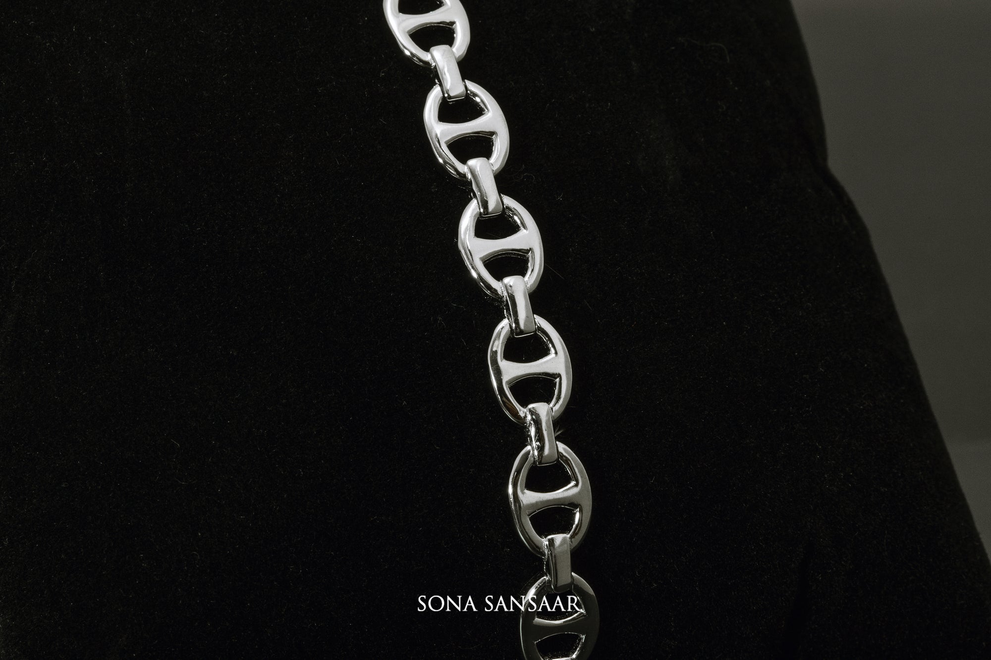 Linkster Sterling Silver Bangle | Sona Sansaar