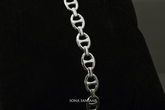 Linkster Sterling Silver Bangle | Sona Sansaar