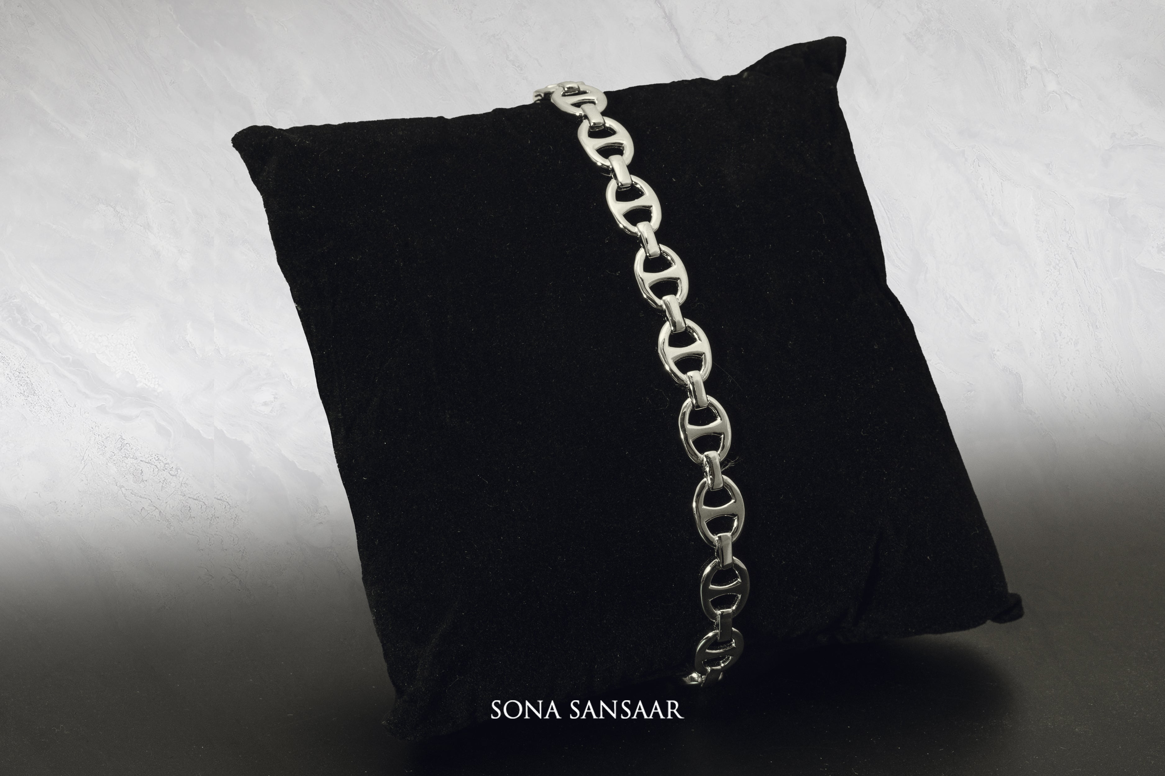 Linkster Sterling Silver Bangle | Sona Sansaar