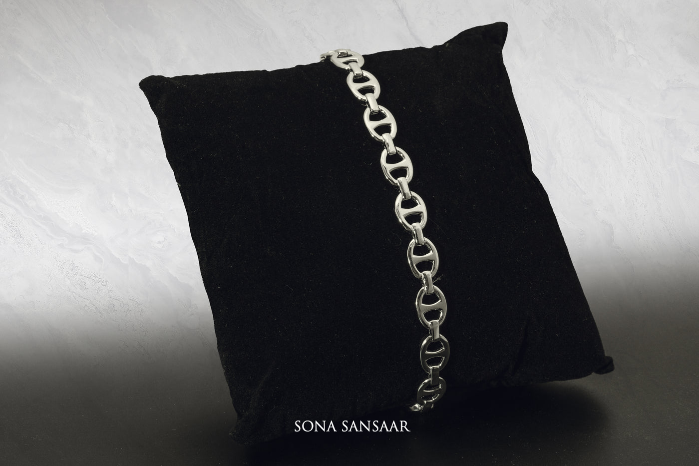 Linkster Sterling Silver Bangle | Sona Sansaar