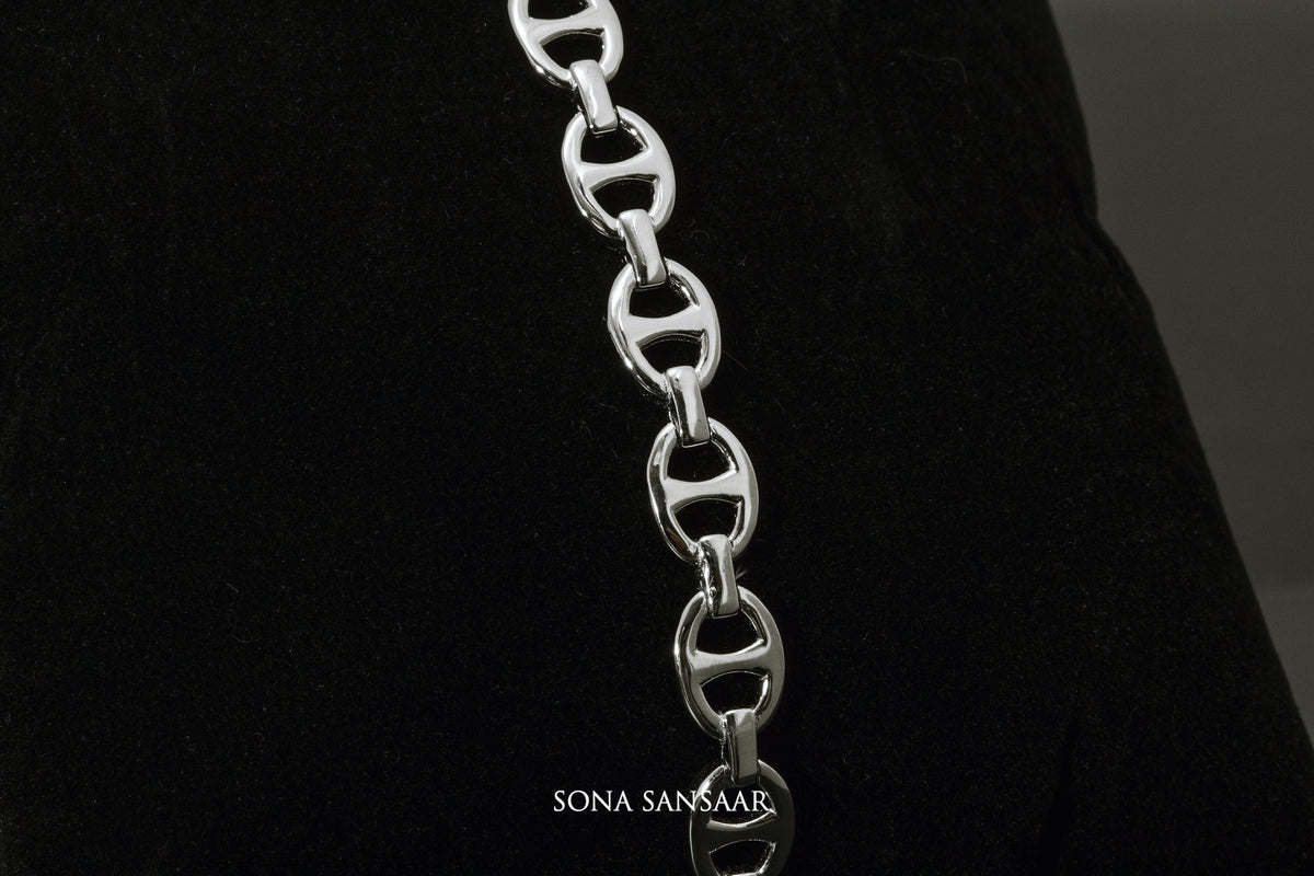 Linkster Sterling Silver Bangle | Sona Sansaar