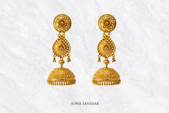Aurelia Gold Jumka Earrings | Sona Sansaar