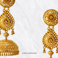 Thumbnail for Aurelia Gold Jumka Earrings | Sona Sansaar