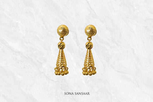 Gold Chime Studs | Sona Sansaar