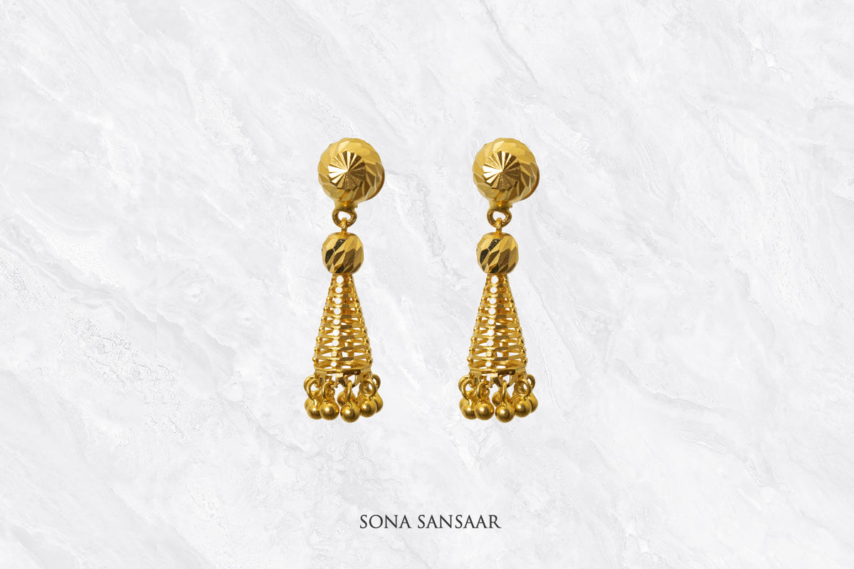 Gold Chime Studs | Sona Sansaar