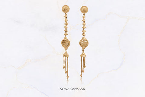 Palatial Whisper Studs with Hanging Earrings 2-in-1 | Sona Sansaar