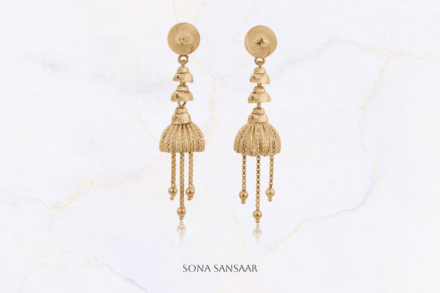 Drops Studs with Hanging Earrings 2-in-1 | Sona Sansaar
