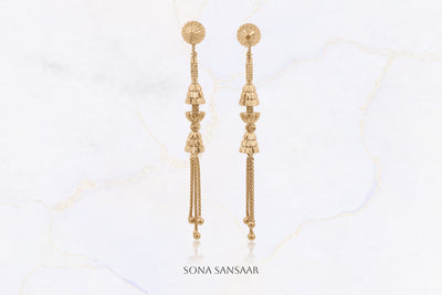 Tiered Chandelier Studs with Hanging Earrings 2-in-1 | Sona Sansaar