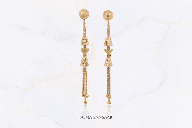 Tiered Chandelier Studs with Hanging Earrings 2-in-1 | Sona Sansaar