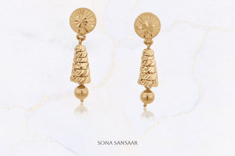 Spiral Studs with Hanging Earrings 2-in-1 | Sona Sansaar