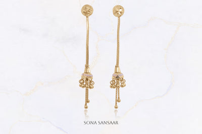 Fencer's Two-Toned Studs with Hanging Earrings 2-in-1 | Sona Sansaar