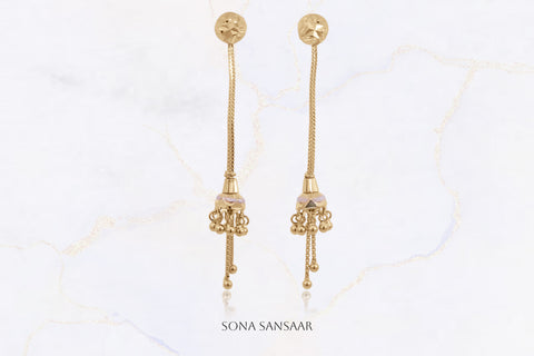 Fencer's Two-Toned Studs with Hanging Earrings 2-in-1 | Sona Sansaar