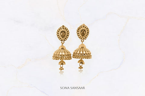 Crest Single Gold Jumkas | Sona Sansaar