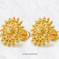 Thumbnail for Solaris Gold Flower Stud | Sona Sansaar