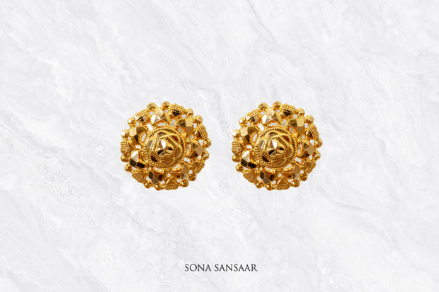 Sunlit Lotus Studs | Sona Sansaar