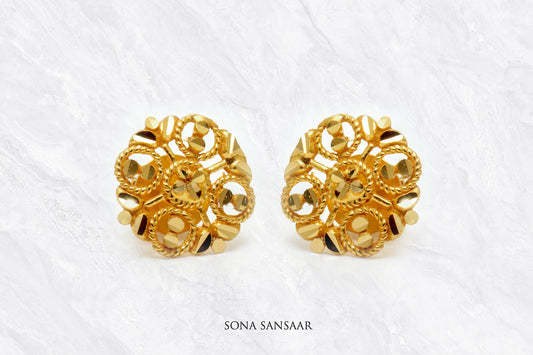 Golden Bloom Stud Earrings | Sona Sansaar