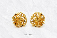 Golden Bloom Stud Earrings | Sona Sansaar