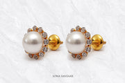 Celestial Pearl CZ Studs| Sona Sansaar