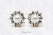 Pearl Crown CZ Studs | Sona Sansaar