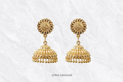 Sunlit Bloom Jhumkas| Sona Sansaar