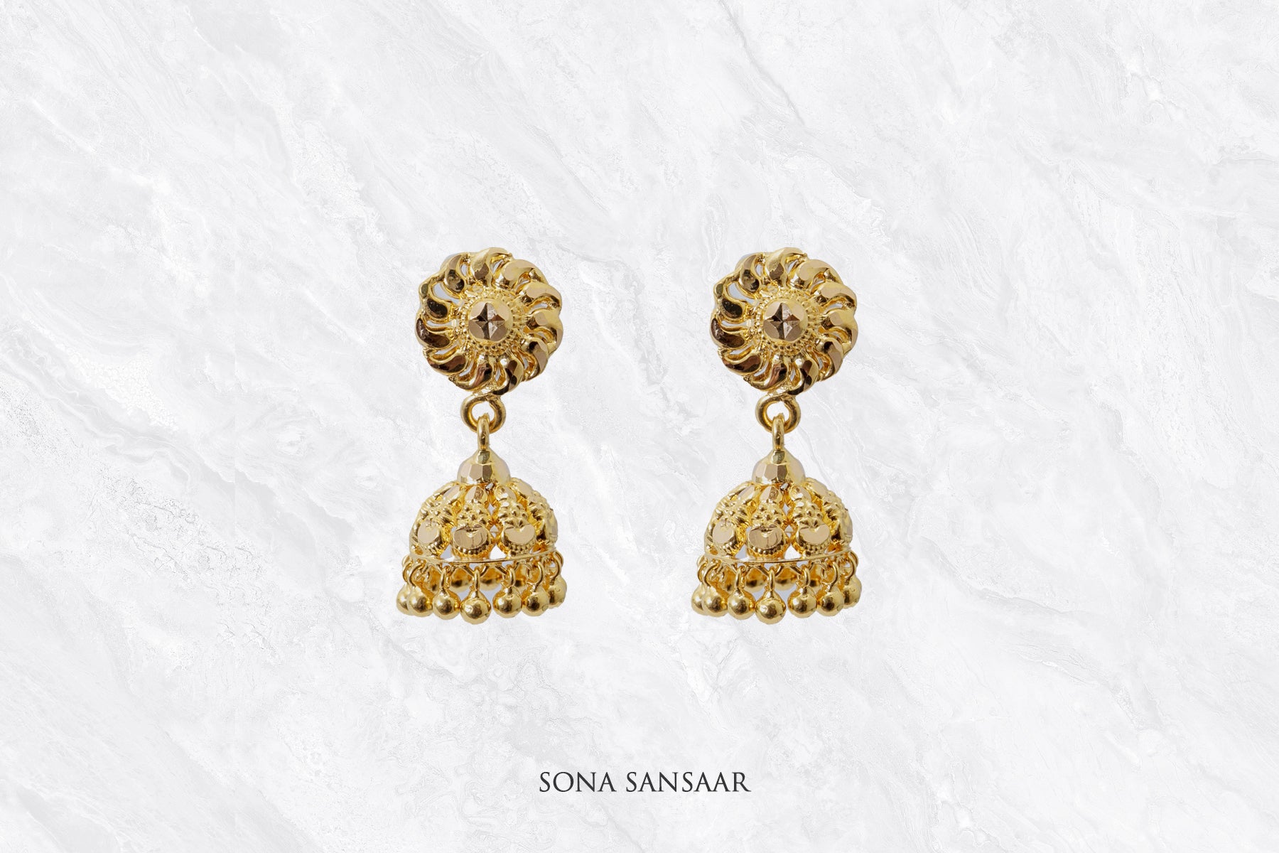 Shining Lotus Jhumkas | Sona Sansaar