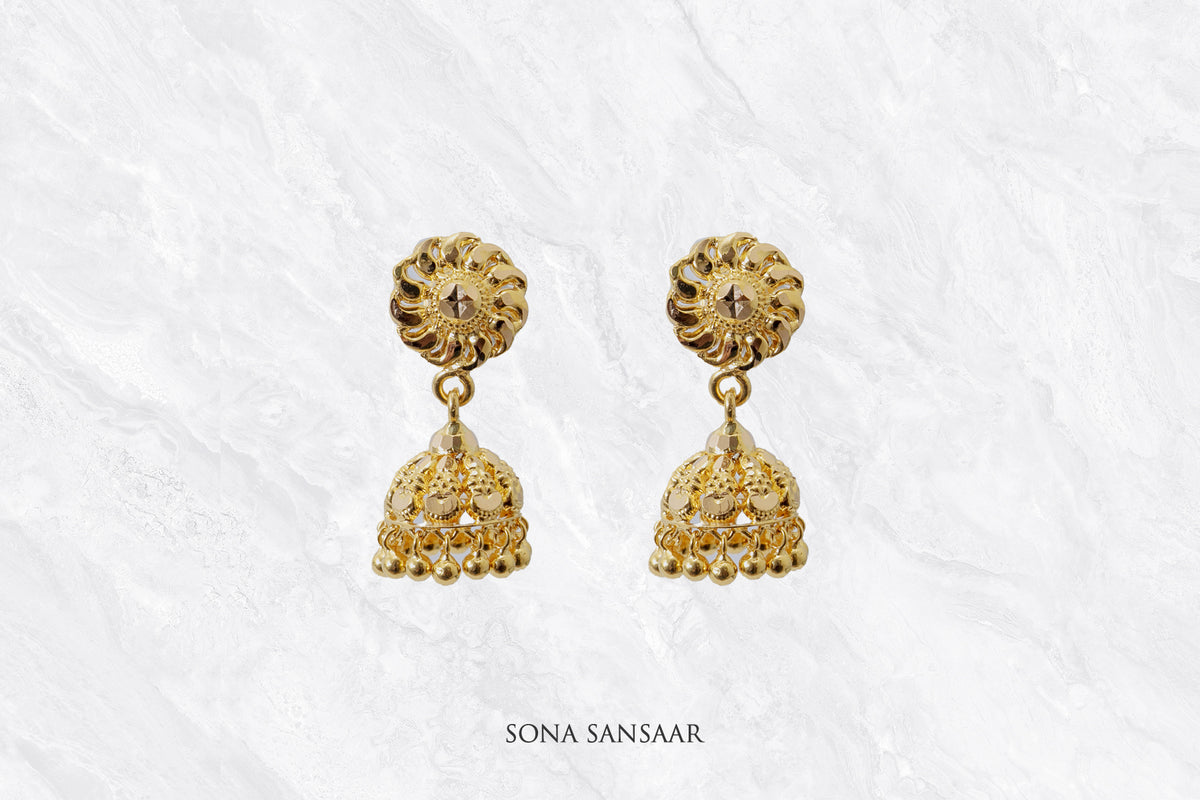 Shining Lotus Jhumkas | Sona Sansaar