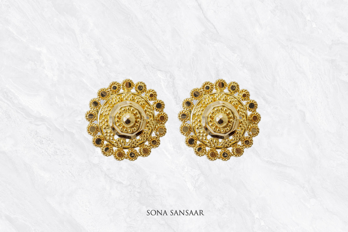 Sunflare Floral Studs | Sona Sansaar