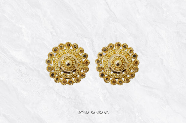 Sunflare Floral Studs | Sona Sansaar