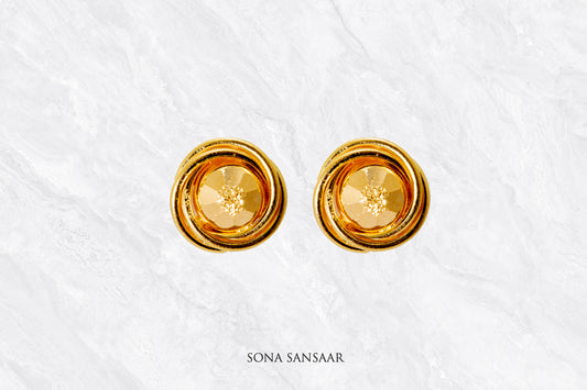 Twist Gold Culcutti Studs | Sona Sansaar