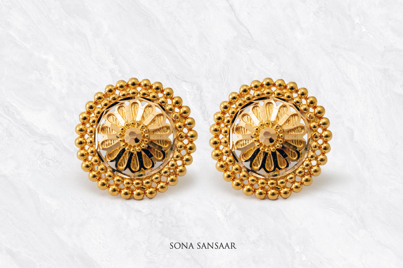 Arunika Gold Culcutti Studs | Sona Sansaar