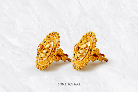 Ravya Gold Culcutti Studs | Sona Sansaar