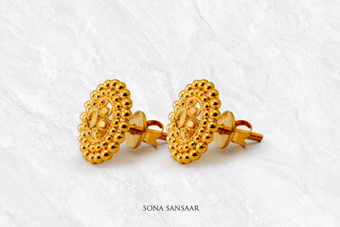 Taraksha Gold Culcutti Studs | Sona Sanasaar