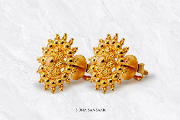 Suryika Gold Culcutti Studs | Sona Sansaar