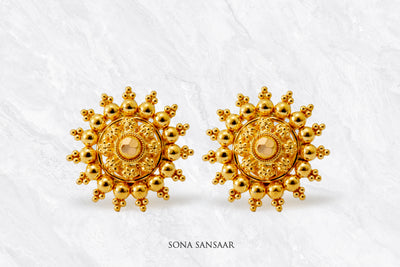 Suryika Gold Culcutti Studs | Sona Sansaar