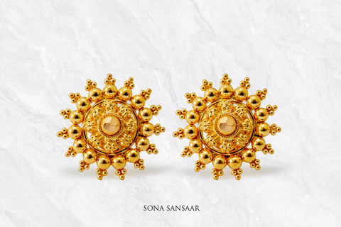Suryika Gold Culcutti Studs | Sona Sansaar