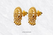 Jeevika Gold Culcutti Hanging Studs with Dangling Balls | Sona Sansaar