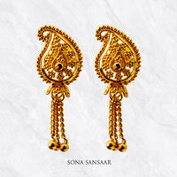 Thumbnail for Mrinali Gold Culcutti Hanging Studs | Sona Sansaar