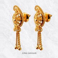 Thumbnail for Mrinali Gold Culcutti Hanging Studs | Sona Sansaar