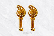 Mrinali Gold Culcutti Hanging Studs | Sona Sansaar