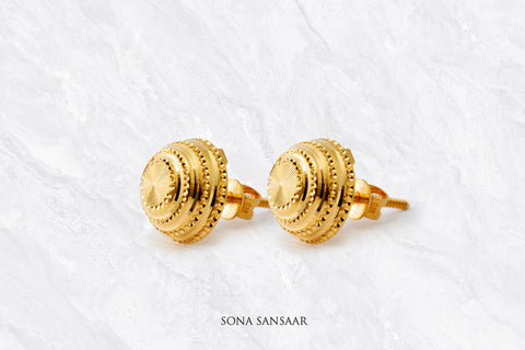 Dotline Gold Culcutti Studs | Sona Sansaar