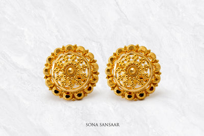 Kumudini Gold Culcutti Studs | Sona Sansaar