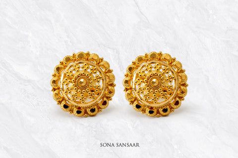 Kumudini Gold Culcutti Studs | Sona Sansaar