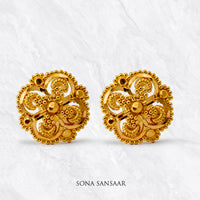 Thumbnail for Ruchira Gold Culcutti Studs | Sona Sansaar