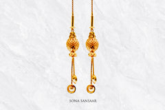 Needle Gold Thread Earrings | Sona Sansaar