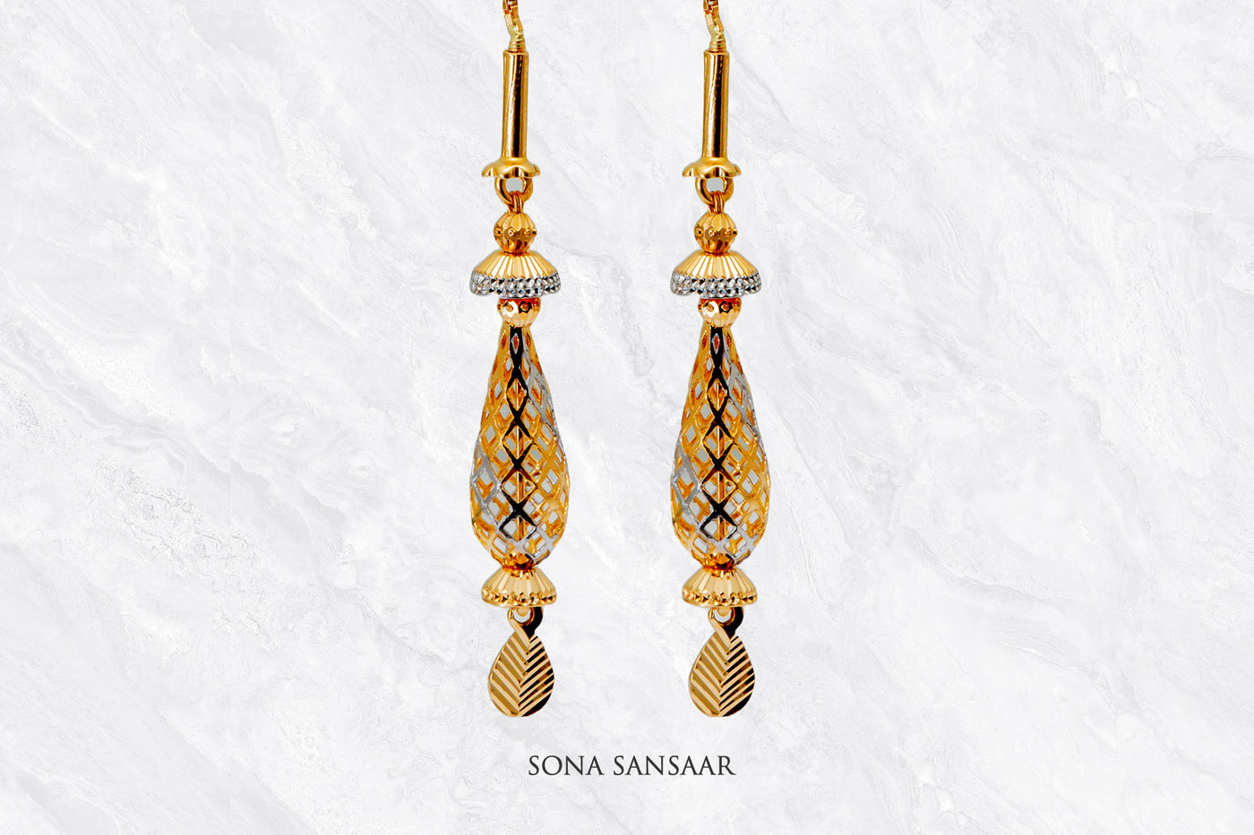 Glide Gold Thread Earrings | Sona Sansaar