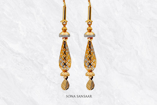 Glide Gold Thread Earrings | Sona Sansaar
