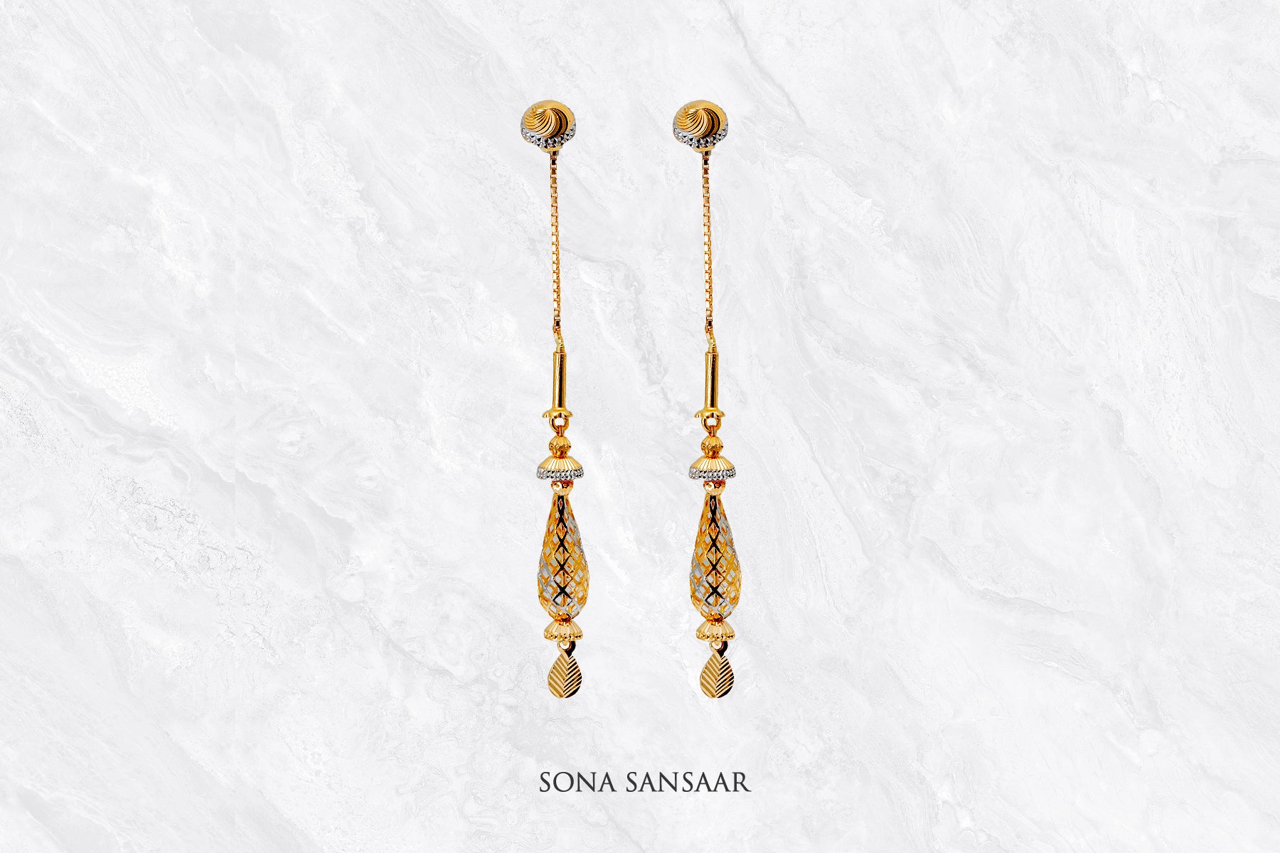 Glide Gold Thread Earrings | Sona Sansaar