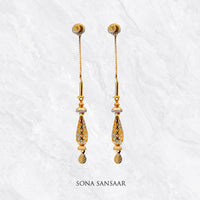 Thumbnail for Glide Gold Thread Earrings | Sona Sansaar