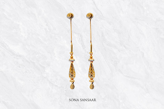 Glide Gold Thread Earrings | Sona Sansaar